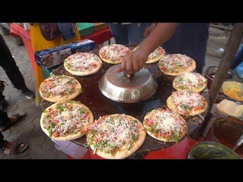 VEG CHEES PIZZA: Very Famous Spicy Veg Cheese Pizza of Mumbai | Indian Street Food