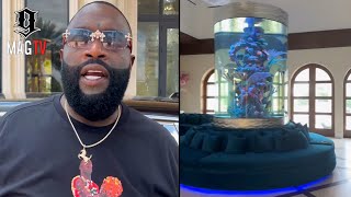 Rick Ross Travels To His Houston Mansion & Shows Off $1M Dollar Custom Fish Tank! 🐠