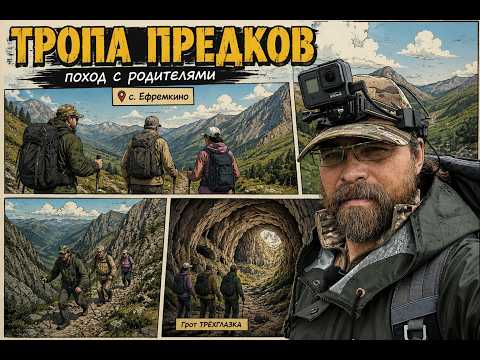 Hiking the ANCIENT ANCESTORS' TRAIL to the "Trekhglazka" Cave with my parents