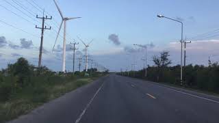 Thailand seaside Pakpanang Nakhonsithammarat wind turbines