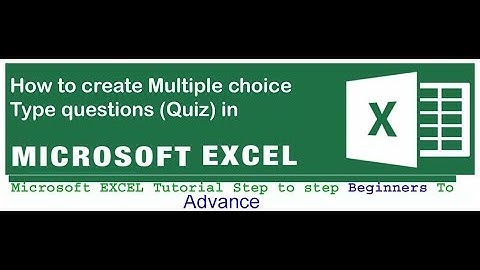 How to Create Quiz in Excel