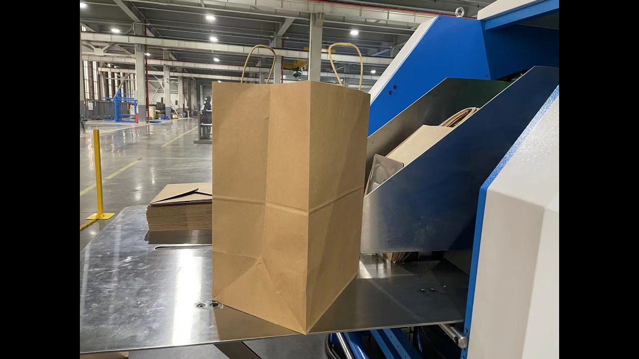 Twisted Handle A460 Automatic Roll fed Paper Bag Machine Square Bottom ...