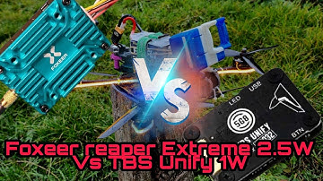 Foxeer Reaper Extreme 2.5W VTX Vs TBS Unify 1W, DVR pic in pic comparison. Fpv Drone Test