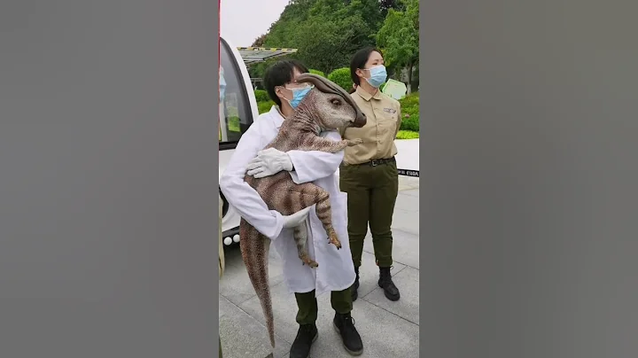 游乐园小恐龙现身？是副栉龙还是复制龙呢？网友：这恐龙右手松开就跑了吧。 - 天天要闻