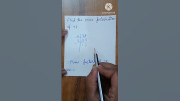 Find The Prime Factorization Of 78 - Maths / Division Method / Factors And Multiples / 🖋🖋🖋
