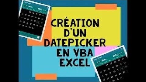 Créer votre propre DatePicker en VBA pour Excel