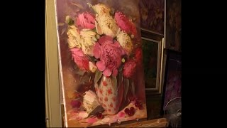 Пионы в вазе. Урок живописи. Part 1. Пионы в вазе. Урок живописи. Part 1.
