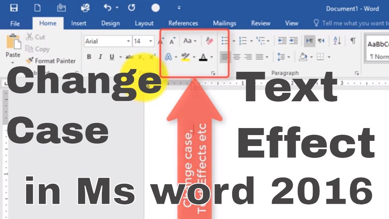 how to change case in word 2016