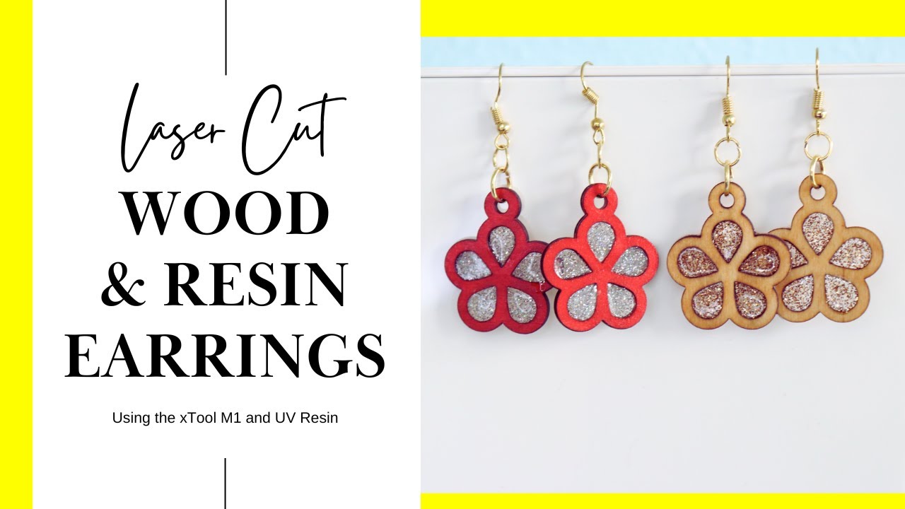 How to Make Laser Cut Wood and Resin Earrings - YouTube