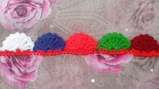 آموزش کریشی/کریشی کاموایی/easy and simple design crochet/irani noken koreshi