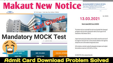 Makaut New Notice 13 .03 .2021 | Mandatory Mock Test |  Makaut New Notice For Odd Semester Exam