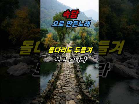 [속담으로 만든 노래] 돌다리도 두들겨 보고 건너라#속담#돌다리#두들겨