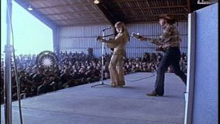 United States soldiers watch Samuel (Sammy) George Davis Jr. 's show in Vietnam. HD Stock Footage
