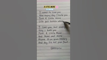 Thumbnail of Ed Sheeran 🌸a little more handwriting lyrics Trending #music #singer #newsonglyrics