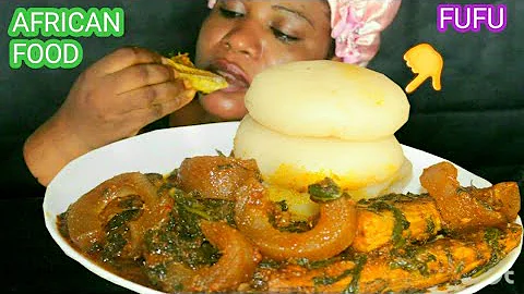African FOOD MUKBANG EFO RIRO WITH FUFU/ ASMR MUKBANG