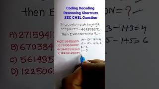 Coding Decoding | Coding Decoding Reasoning Tricks| Reasoning for SSC GD | #shorts