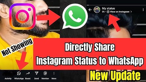 Directly Share Instagram Status to WhatsApp | Instagram Story WhatsApp Option Update / Not Showing