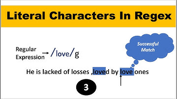 Literal Characters |  Regex Tutorial Part-3