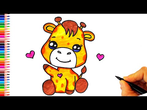 Sevimli Zürafa Çizimi - Zürafa Nasıl Çizilir? - How To Draw a Giraffe