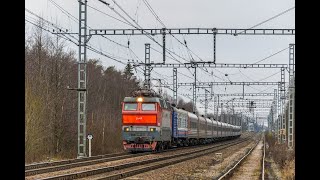 Электровоз ЧС2Т-1029 с поездом №014 Санкт-Петербург - Новокузнецк.