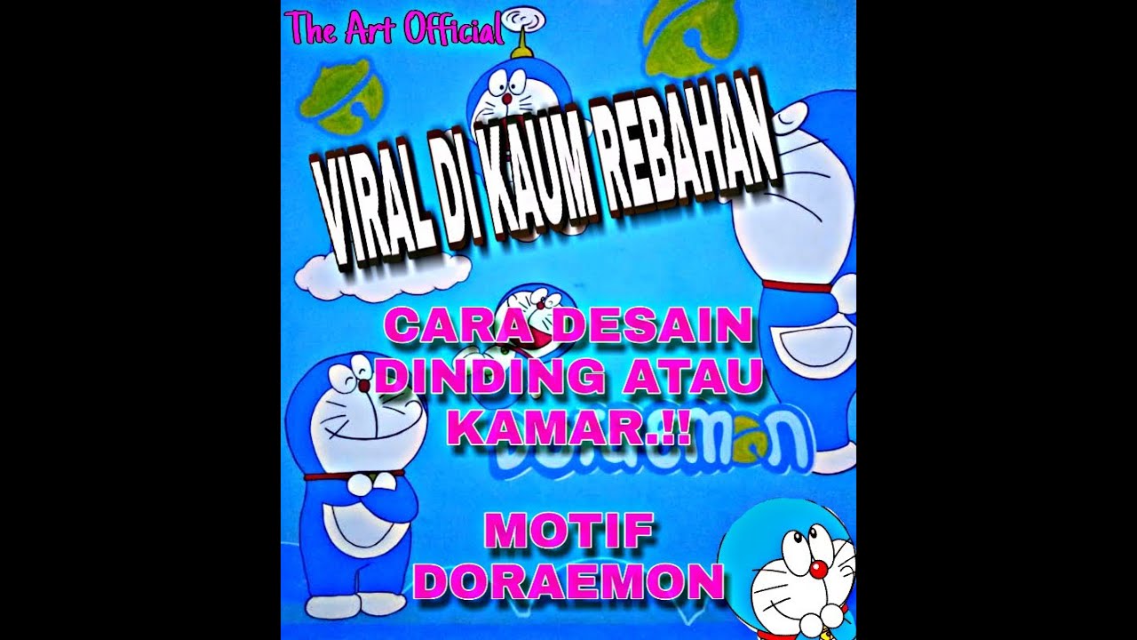 VIRAL Cara desain  dinding atau kamar  motif doraemon  