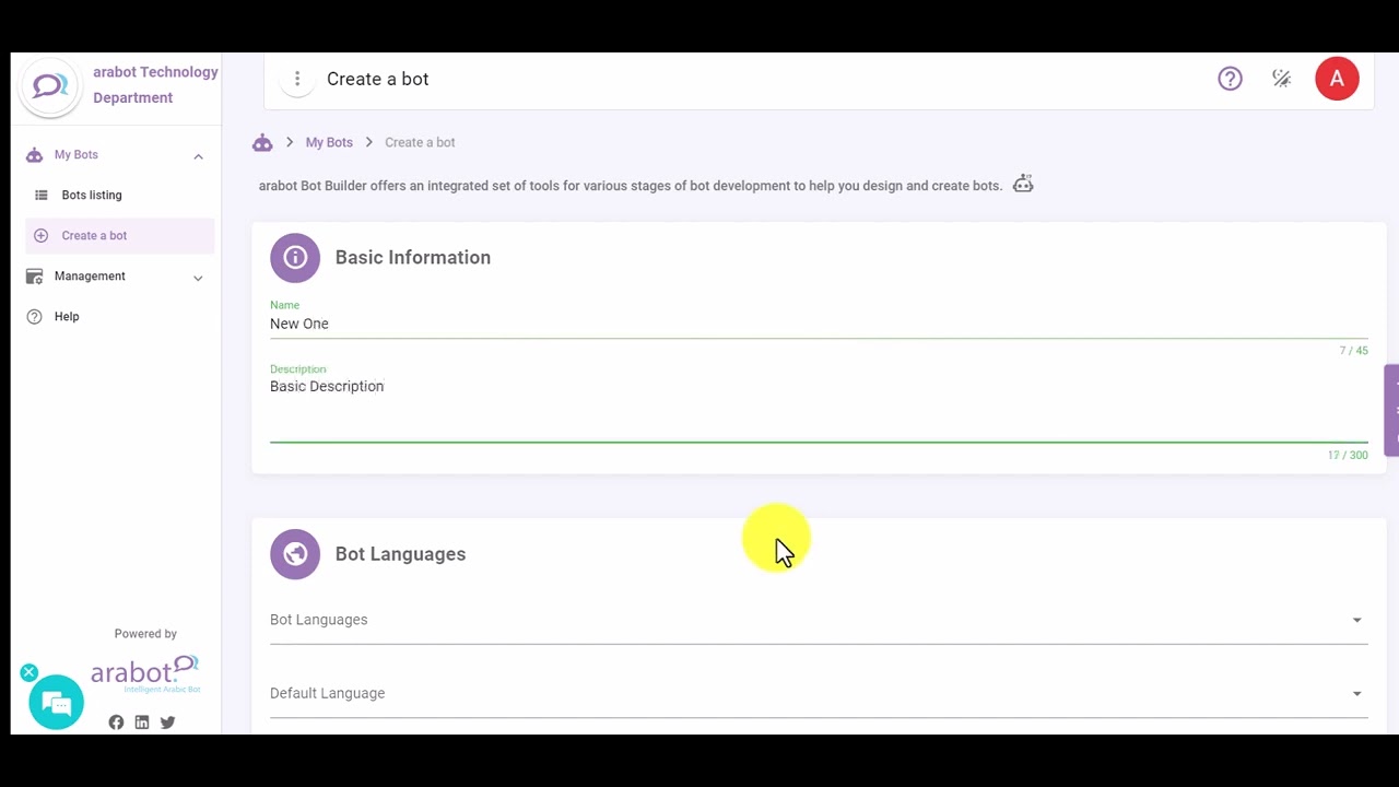 arabot | How to create new bot & intent - YouTube