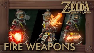 Zelda Breath of the Wild - All Fire Weapons (Complete Set Location)