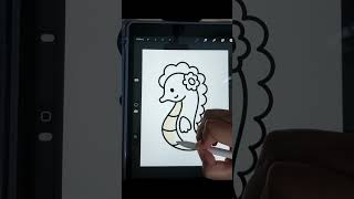 coloring seahorse #coloring #drawing #summer #animal #seahorse #sea #beach #kids #simple #cute