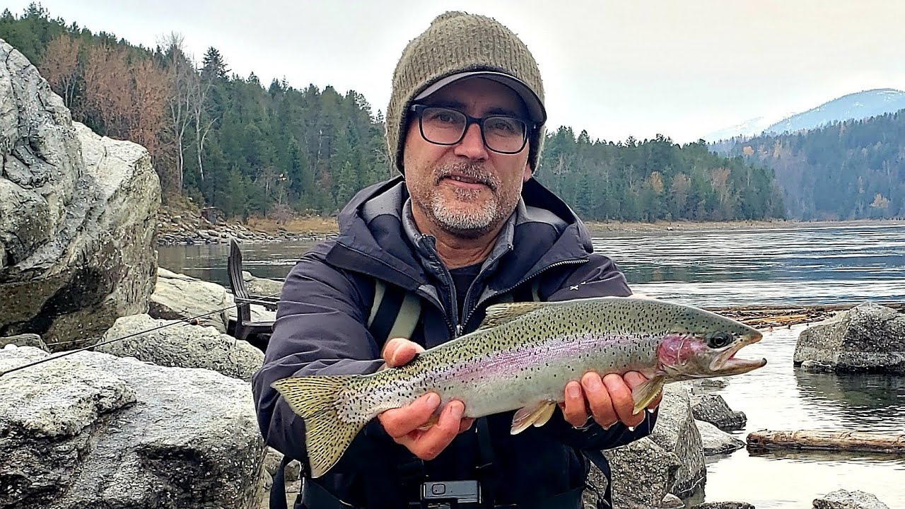 Catching Rainbow Trout From The Banks Of The Mighty Columbia River In British Columbia!