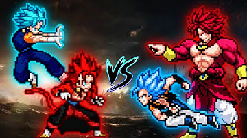 Xeno Vegito SSJ4 OP & Vegito SSB V3 OP VS Gogeta OP (all form) & Broly SSJ4 LB in Jump Force Mugen😱