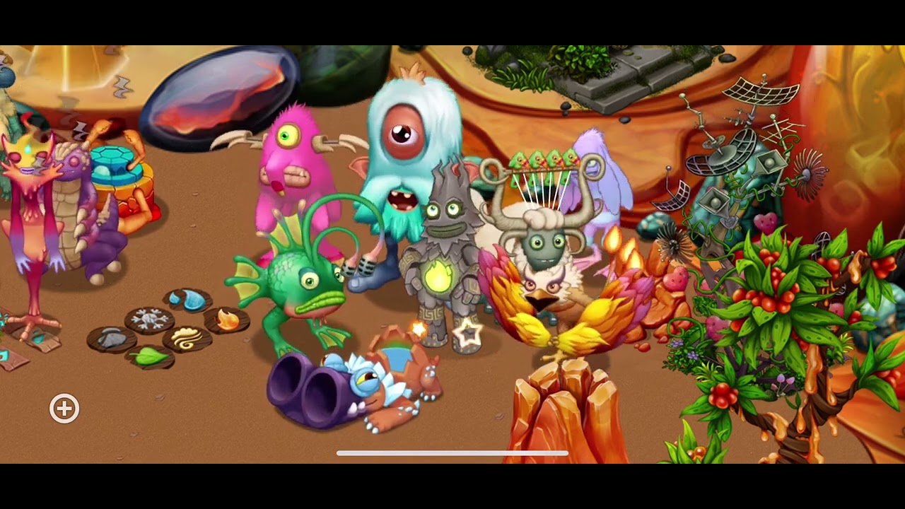 My singing monsters, Amber island but only fire oasis monsters.