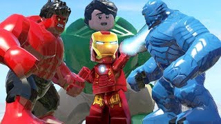 Hulk(Transformation) Vs Red Hulk Vs Iron Man,A-Bomb - LEGO Marvel Super Heroes Games