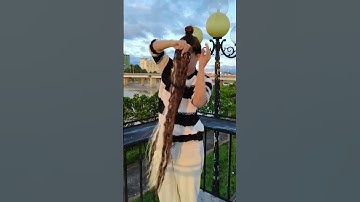 Cột tóc giả dài giữa buổi hoàng hôn #toccot #toccotduoingua