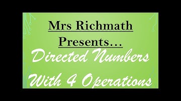 Year 7 Directed Numbers with the 4 Operations