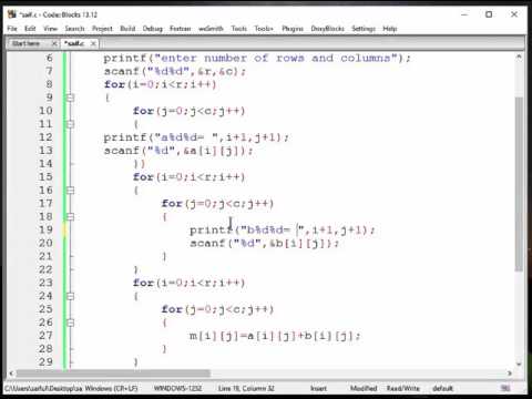 C Programming Bangla Tutorial -30- find the sum of two matrix