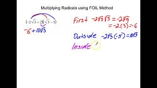 Multiplying Radicals FOIL Method.
