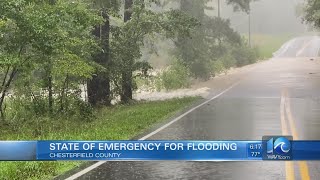 Flash flood warnings across Central Virginia Saturday; Chesterfield County declares a state of emerg