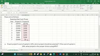 Investment Appraisal NPV,IRR & PI with Excel