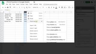 Trim Formula to remove spaces inside cells with Google Sheets