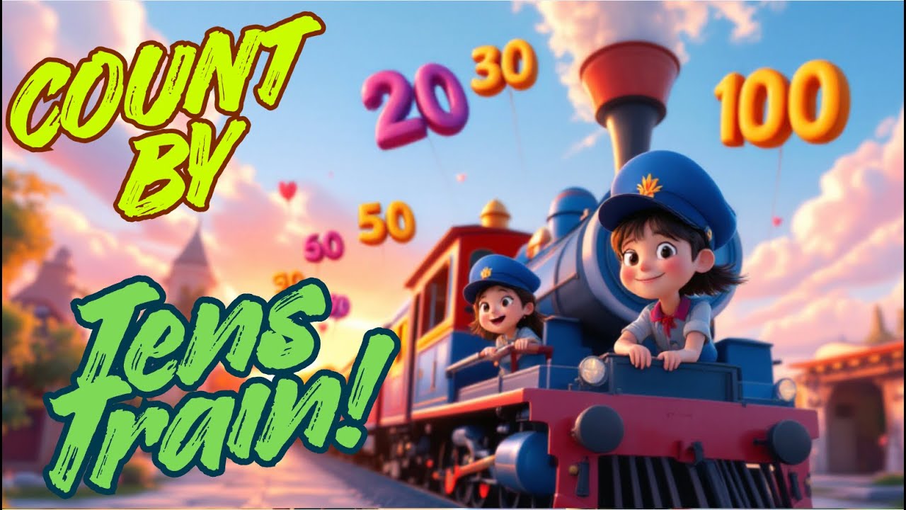 Count by Tens Train 🚂 | Skip Counting by 10s for Kids (10–100)