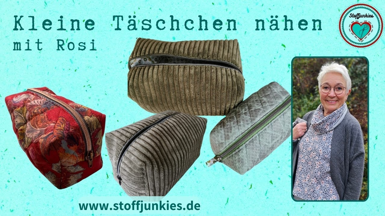 Würfeltasche nähen – mit Reißverschluss & ohne sichtbare Innennähte | Einfache Nähanleitung