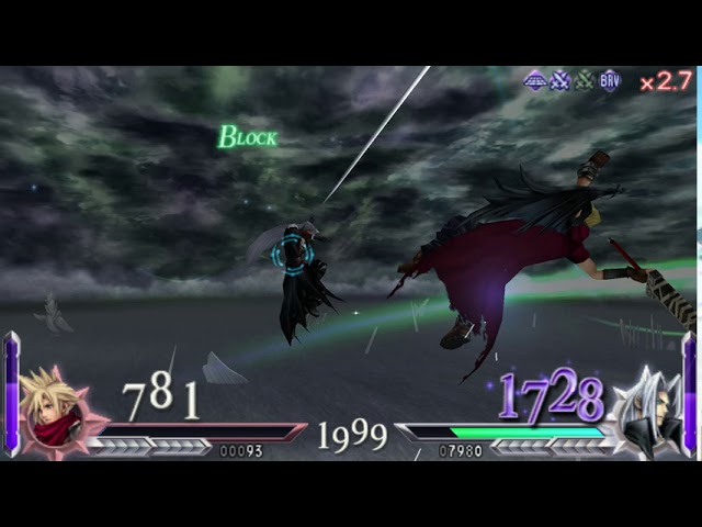 Dissidia:Final Fantasy Universal Tuning-Lvl 1 Cloud Vs Lvl 100 Sephiroth - YouTube