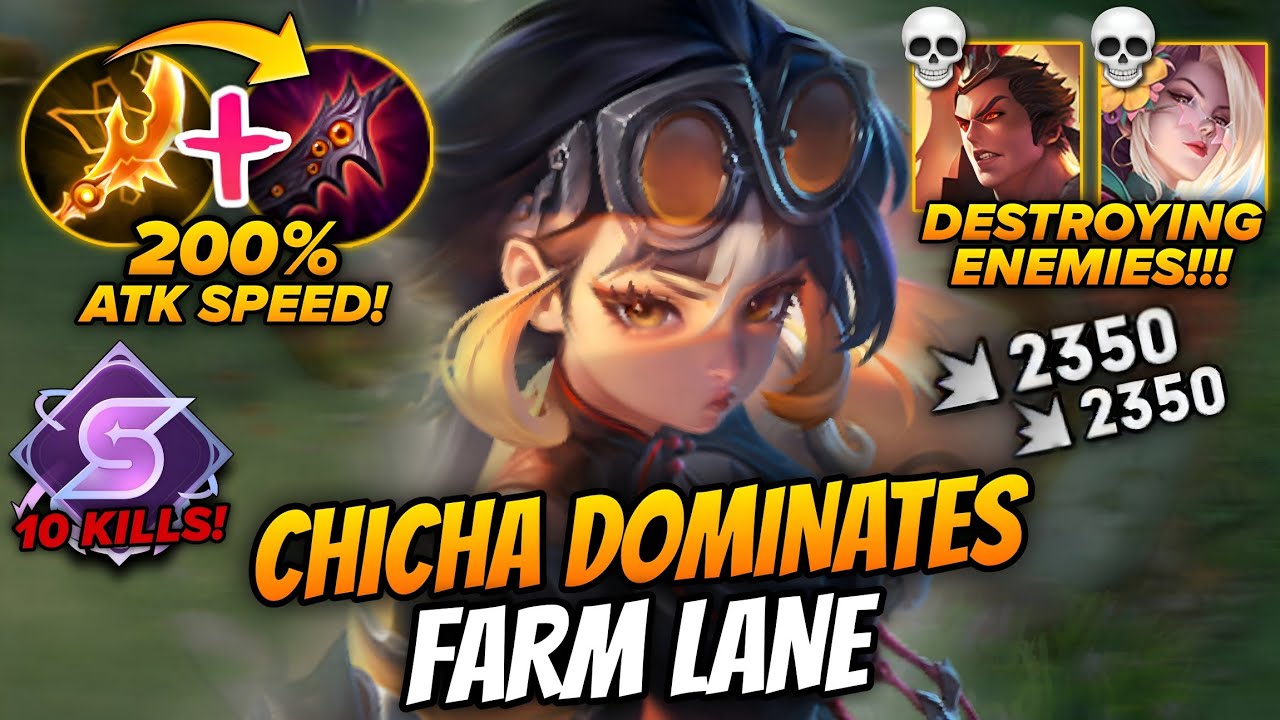 10 KILLS! CHICHA 200% ATTACK SPEED DOMINATING IN FARM LANE! | CHICHA BUILD & ARCANA HONOR OF KINGS