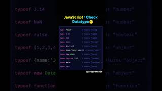 JavaScript datatype check for beginners #shorts #viralvideo #trending