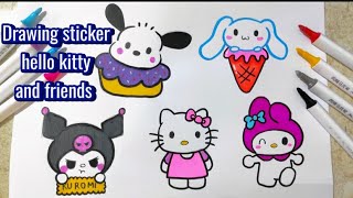 vẽ sticker dễ thương# hello kitty# kuromi and friends @hoasinhivn