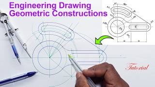 Engineering Drawing Geometric Construction Exercise | Step-by-Step Tutorial for Beginners