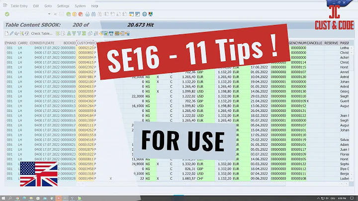 SE16 - 11 Helpful Tips and Tricks for Use [english]