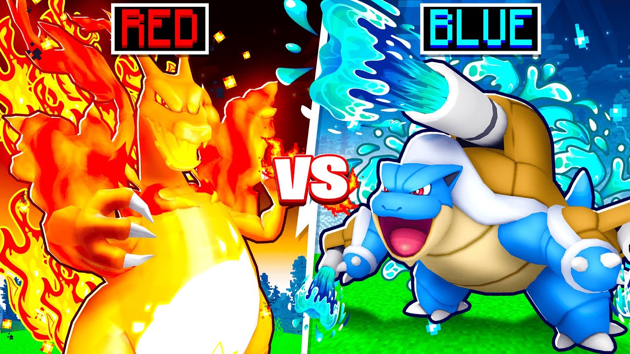 RED Vs BLUE STARTER POKEMON In Minecraft PIXELMON!
