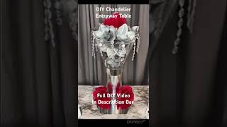 DIY Chandelier Entryway Table #diy #glam #dollartree #dollartreediy #doityourself #diyhomedecor