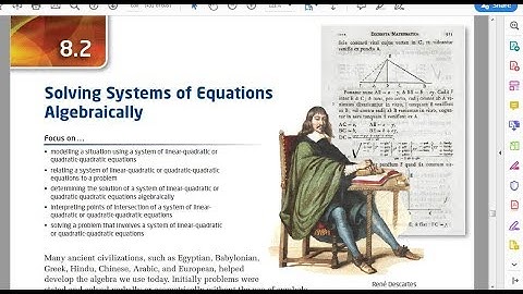 PC 20 8.2 Solving Systems of Equations ALGEBRAICALLY